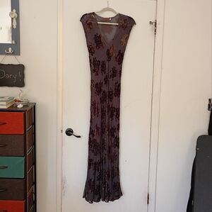 Johnny Was 4 Love And Liberty Silk Velvet Burnout Maxi Dress Set M